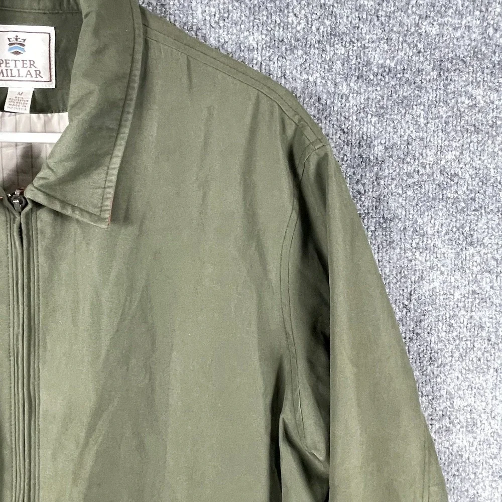 Peter Millar Jacket Mens Medium Green Full Zip Harrington Bomber Luxury Golf